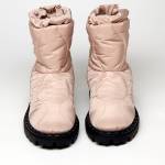 Стёганые ботинки дутики из болоньевой ткани розового оттенка с подкладкой из шерсти